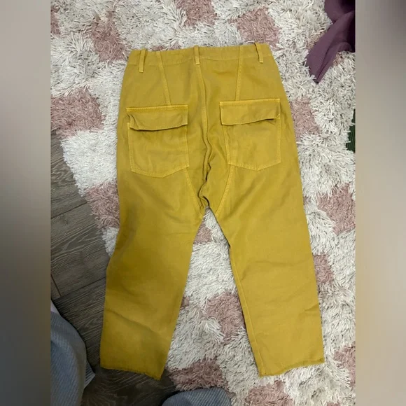 Nili Lotan Cropped Mustard Yellow Women's Pants